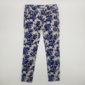 Free People Floral Corduroy Skinny Pants